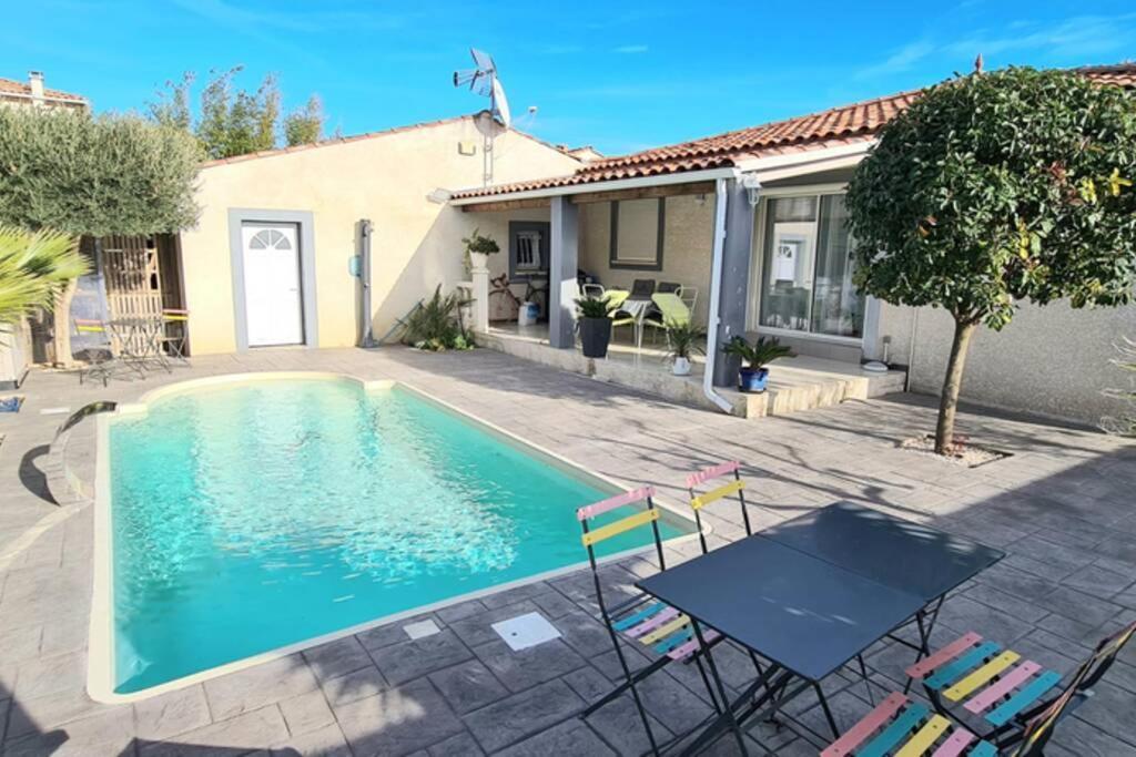 Villa Piscine De La Garrigue Florensac Luaran gambar