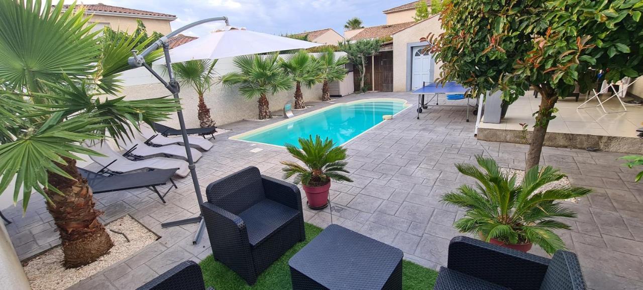 Villa Piscine De La Garrigue Florensac Luaran gambar