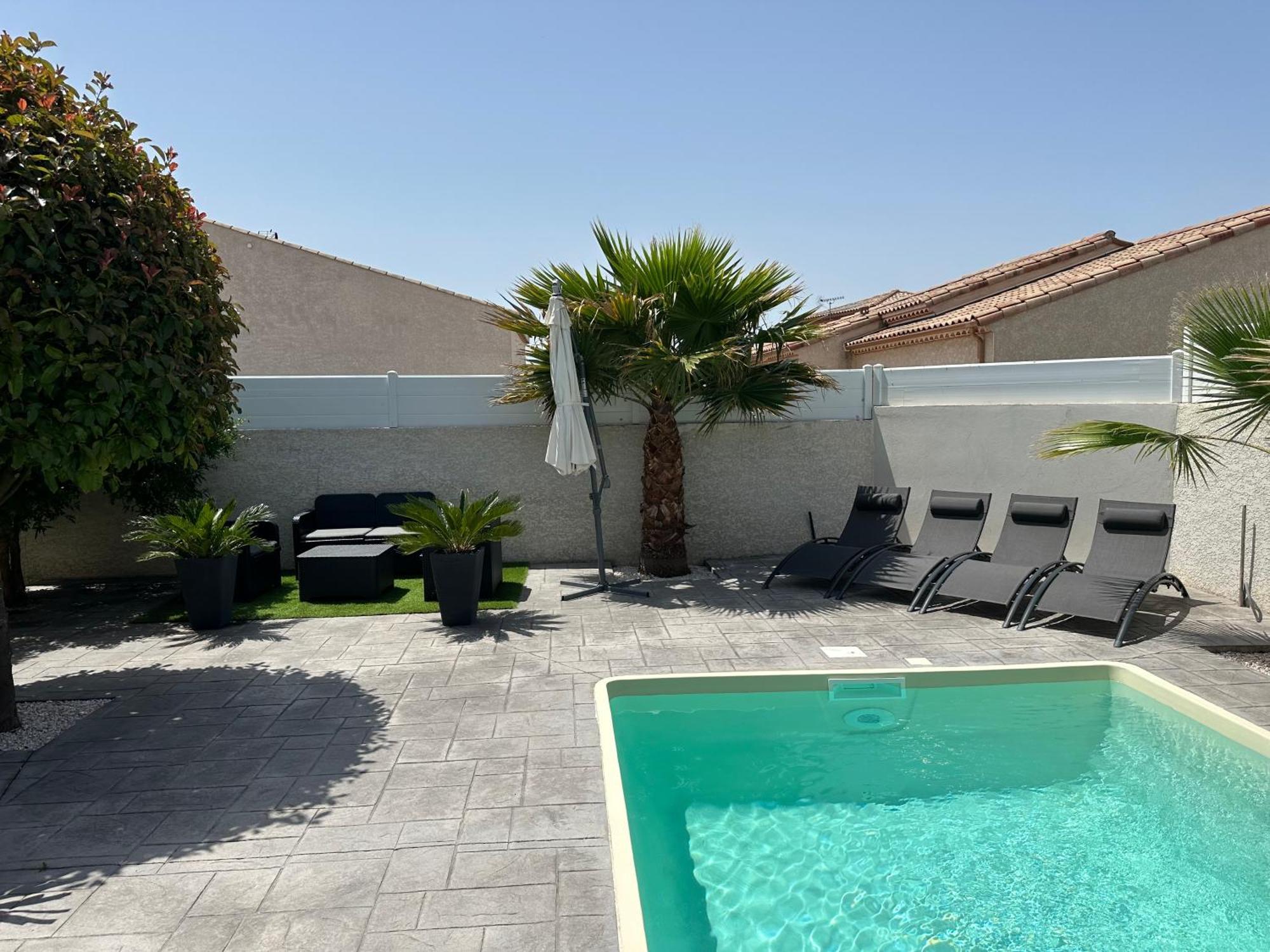 Villa Piscine De La Garrigue Florensac Luaran gambar